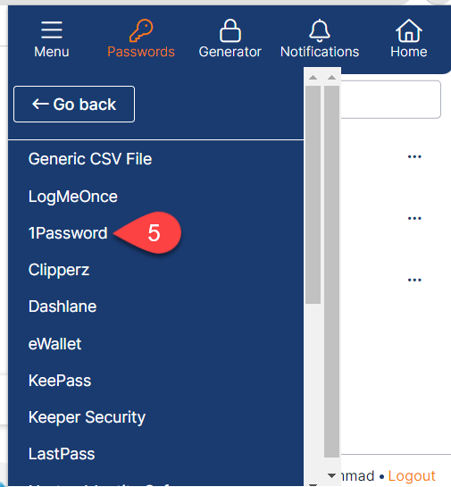 How do you select a different generated password? — 1Password