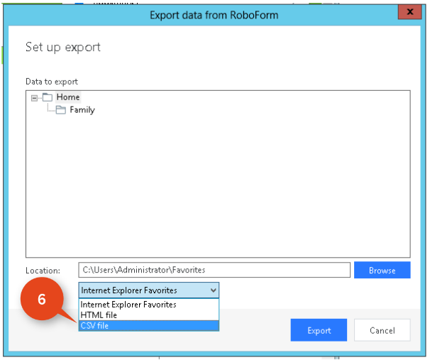 export roboform data